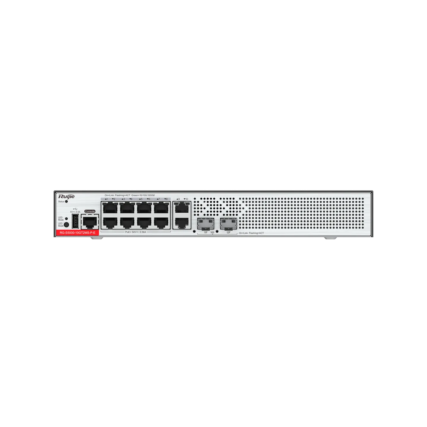 Ruijie RG-S5000-10GT2MS-P-E 10×1G PoE+ & 2×2.5G SFP Layer 2+ Switch