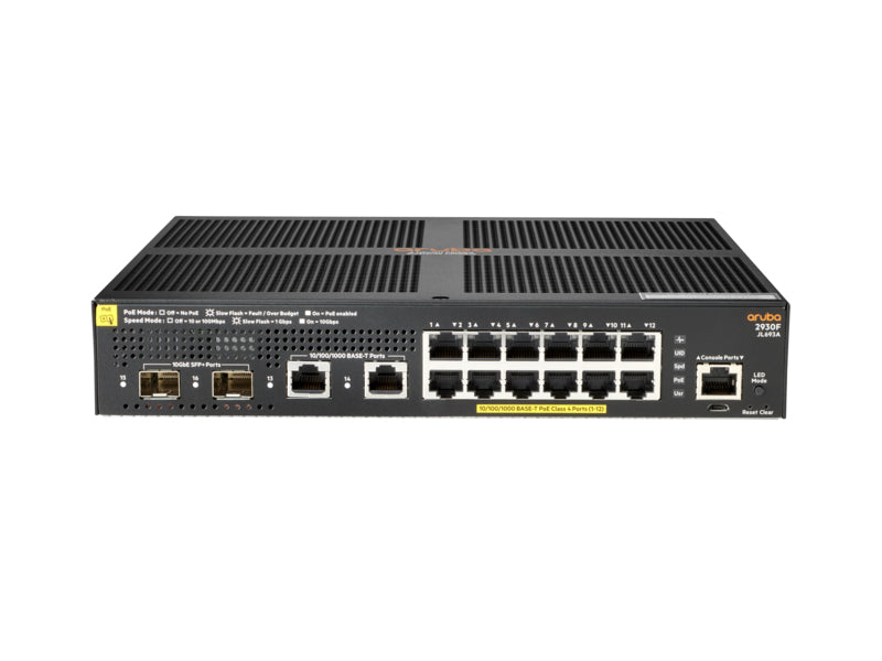 JL693A Aruba 2930F 12G PoE+ 2G/2SFP+ Switch - NEW