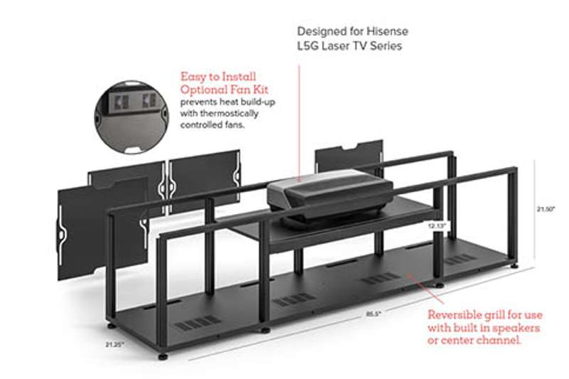 Salamander Designs Black Oak Cabinet for Hisense L5G Projector