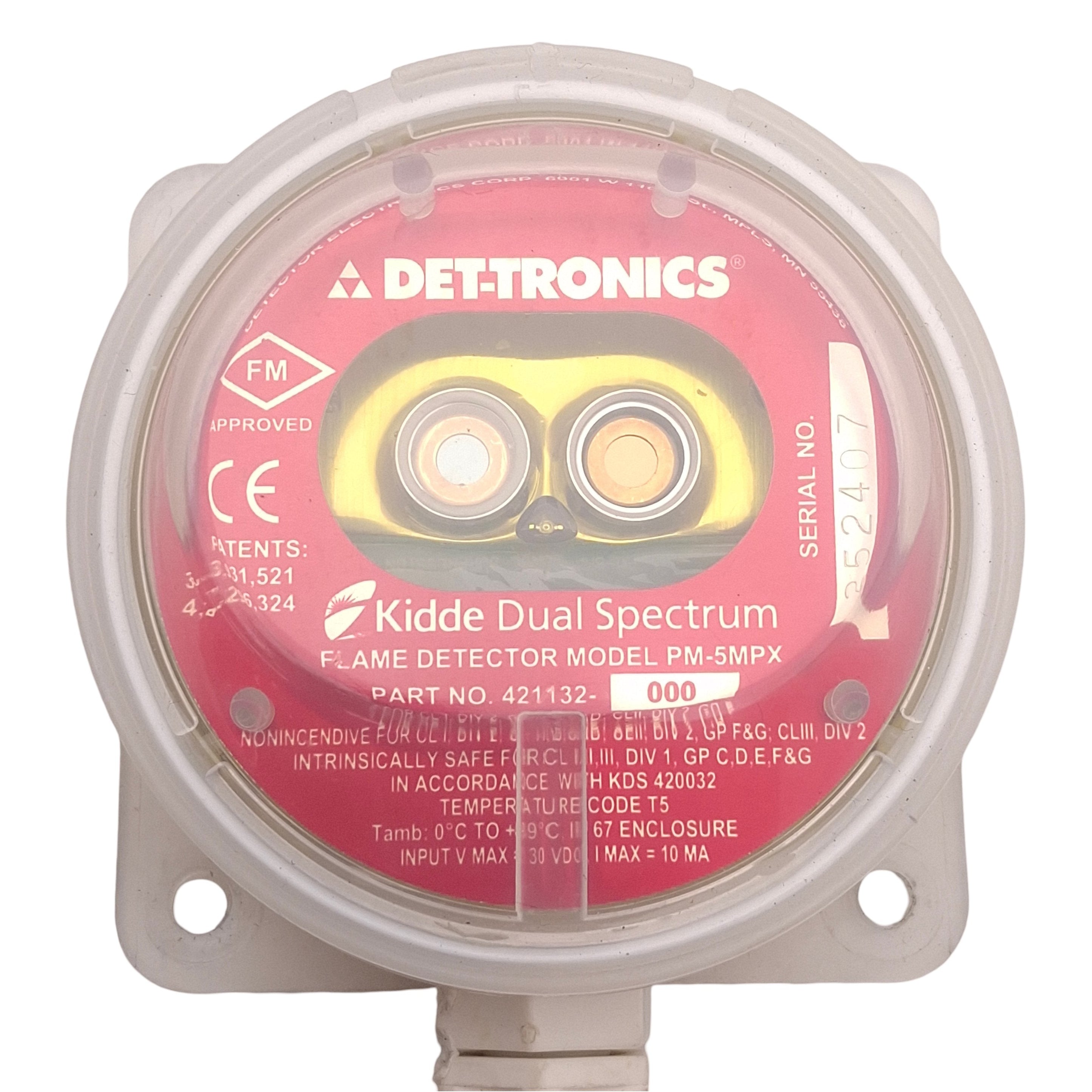 Det-Tronics PM-5MPX Dual Spectrum Infrared Flame Detector for Semiconductor Fire Protection Applications