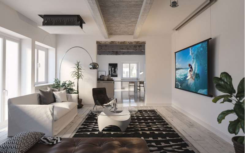 Screen Innovations Zero-G Motorized Flush Mount Screen, 72.5'' x 128.9'' with 360 Material