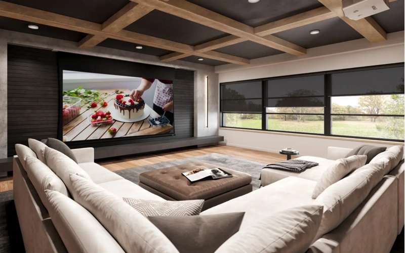 Screen Innovations Solo 3 Indoor External Mount Electric Screen, 54'' x 96'' with 360 Material