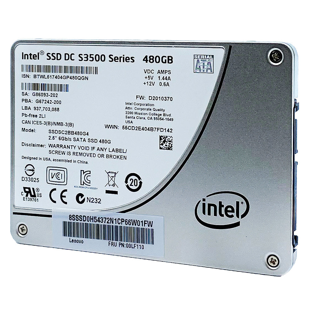 Lenovo DC S3500 SSDSC2BB480G4 00LF110 480GB SATA 6Gb/s MLC 2.5in Solid State Drive