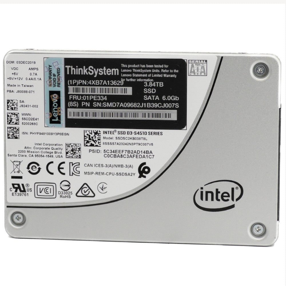 Lenovo D3-4510 SSDSC2KB038T8L 01PE334 3.84TB SATA 6Gb/s 2.5in Refurbished SSD