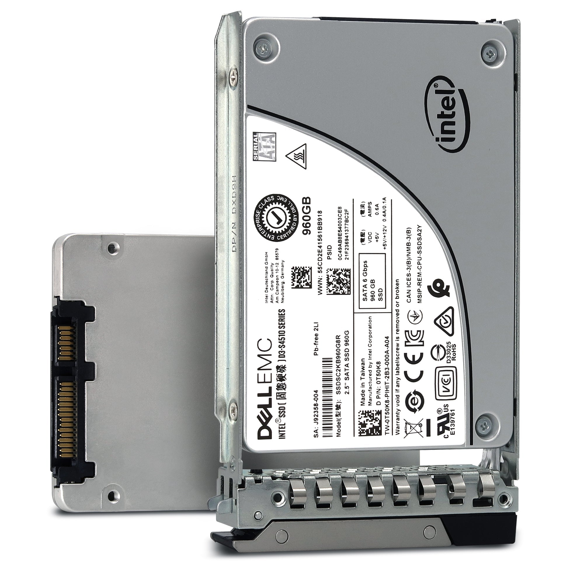 Dell G14 SSDSC2KB960G8R1 0T50K8 960GB SATA 6Gb/s 3D TLC 1DWPD 2.5in Recertified Solid State Drive