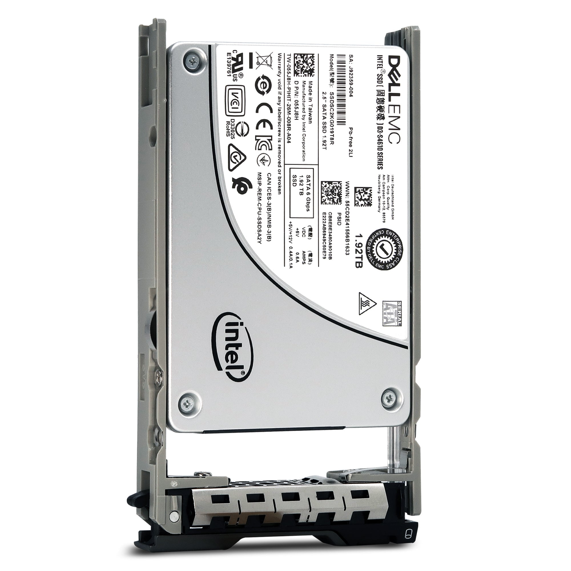 Dell G13 SSDSC2KG019T8R 055J8H 1.92TB SATA 6Gb/s 3D TLC 3DWPD 2.5in Solid State Drive