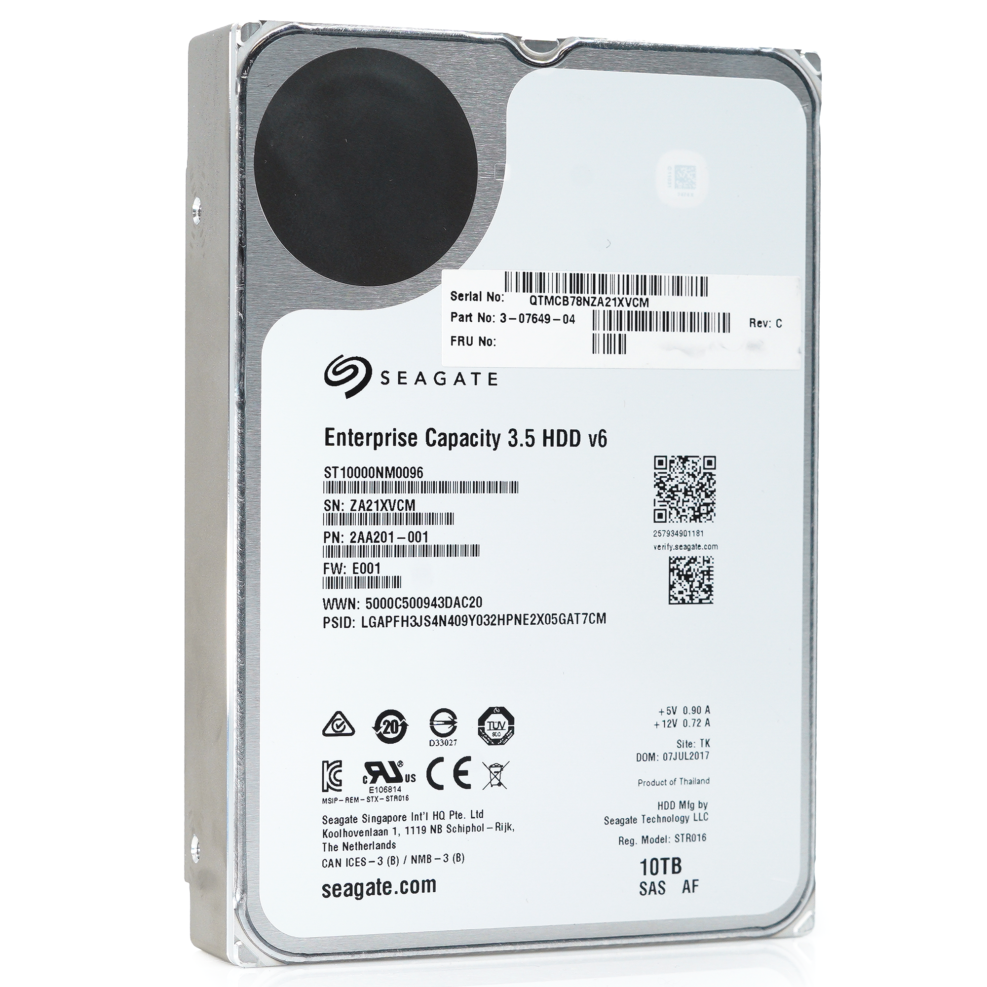 Seagate Exos X10 ST10000NM0096 10TB 7.2K RPM SAS 12Gb/s 512e 256MB 3.5" Hard Drive