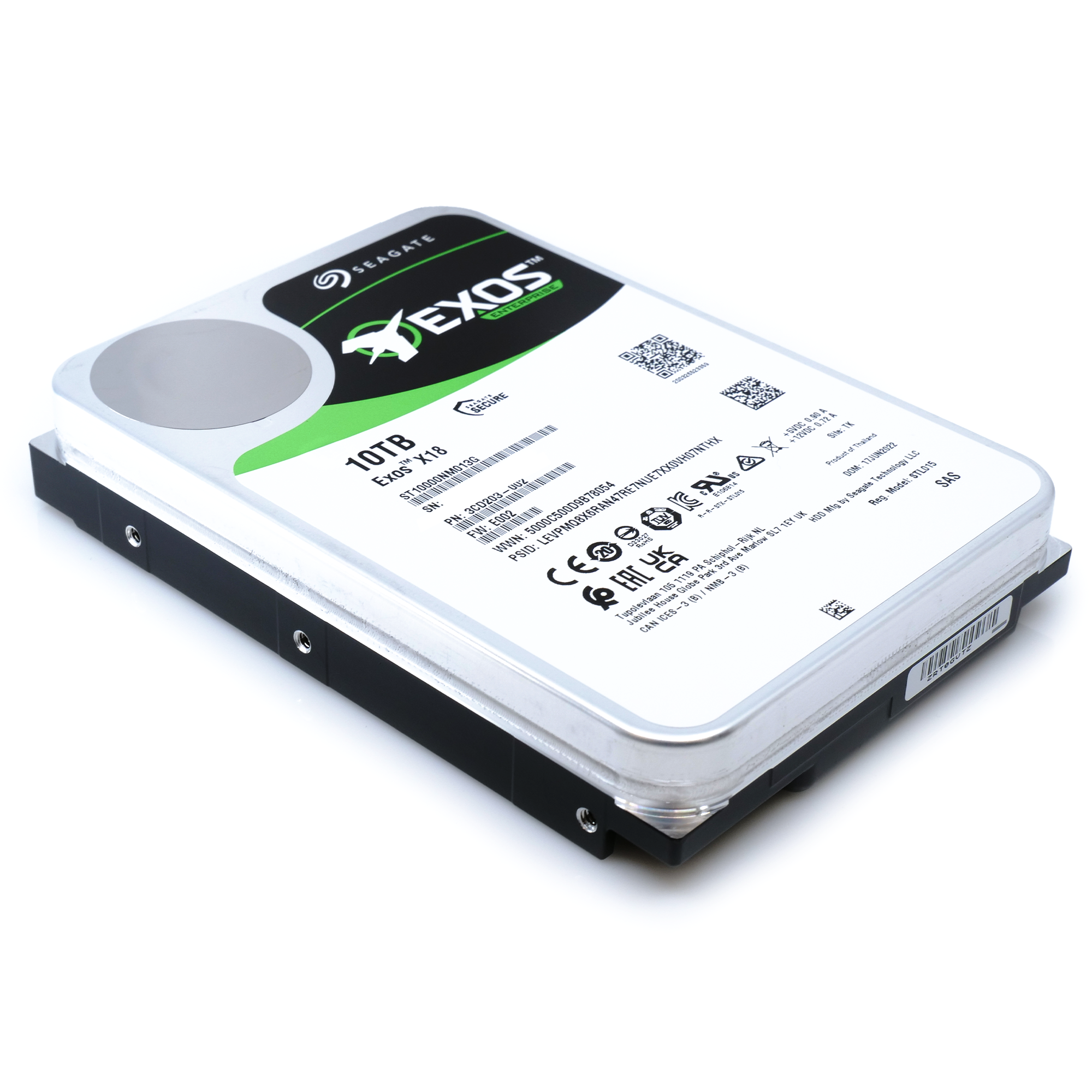 Seagate Exos X18 ST10000NM013G 10TB 7.2K RPM SAS 12Gb/s 512e FastFormat 3.5in Hard Drive