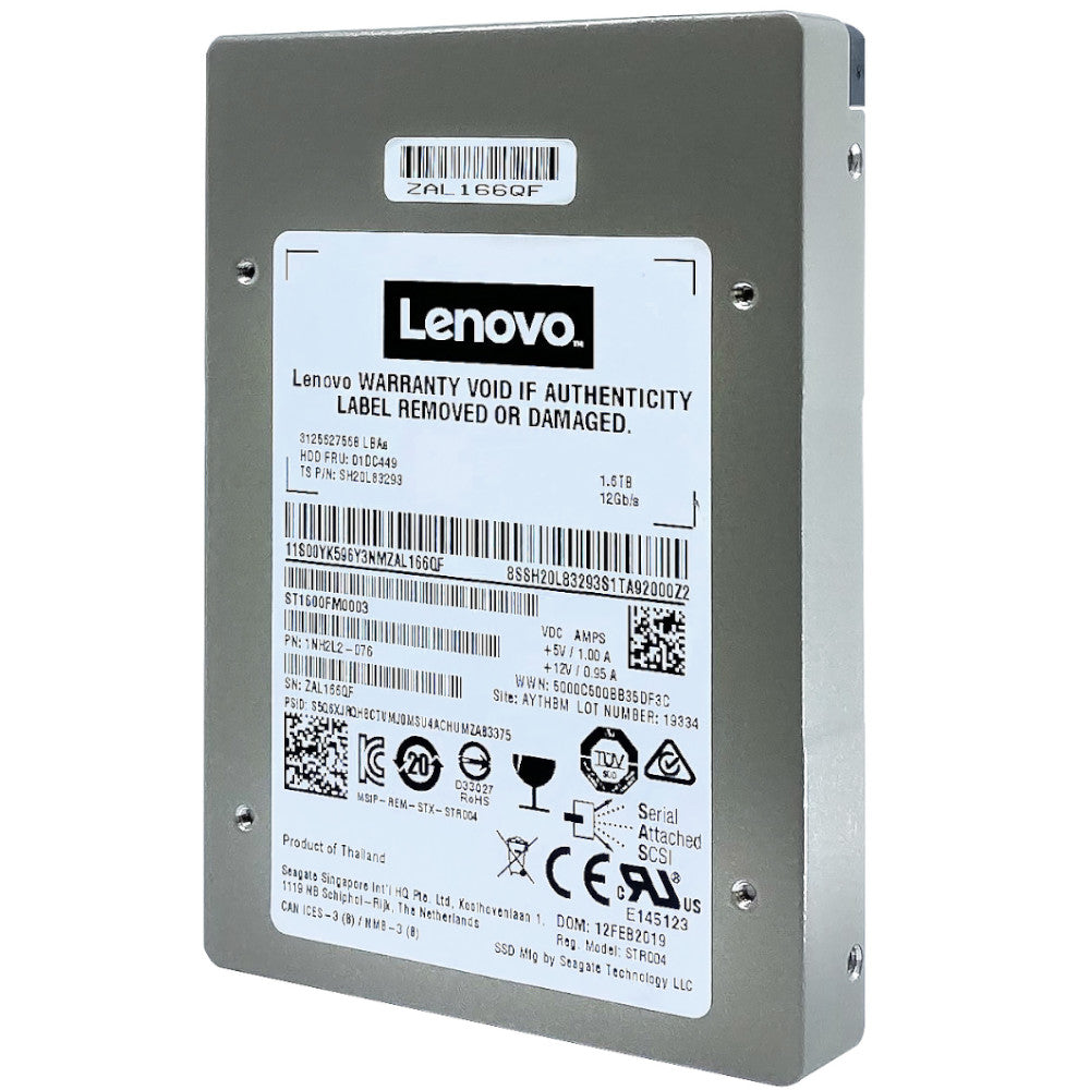 Lenovo 1200.2 ST1600FM0003 01DC449 1.6TB SAS 12Gb/s 2.5in Refurbished SSD