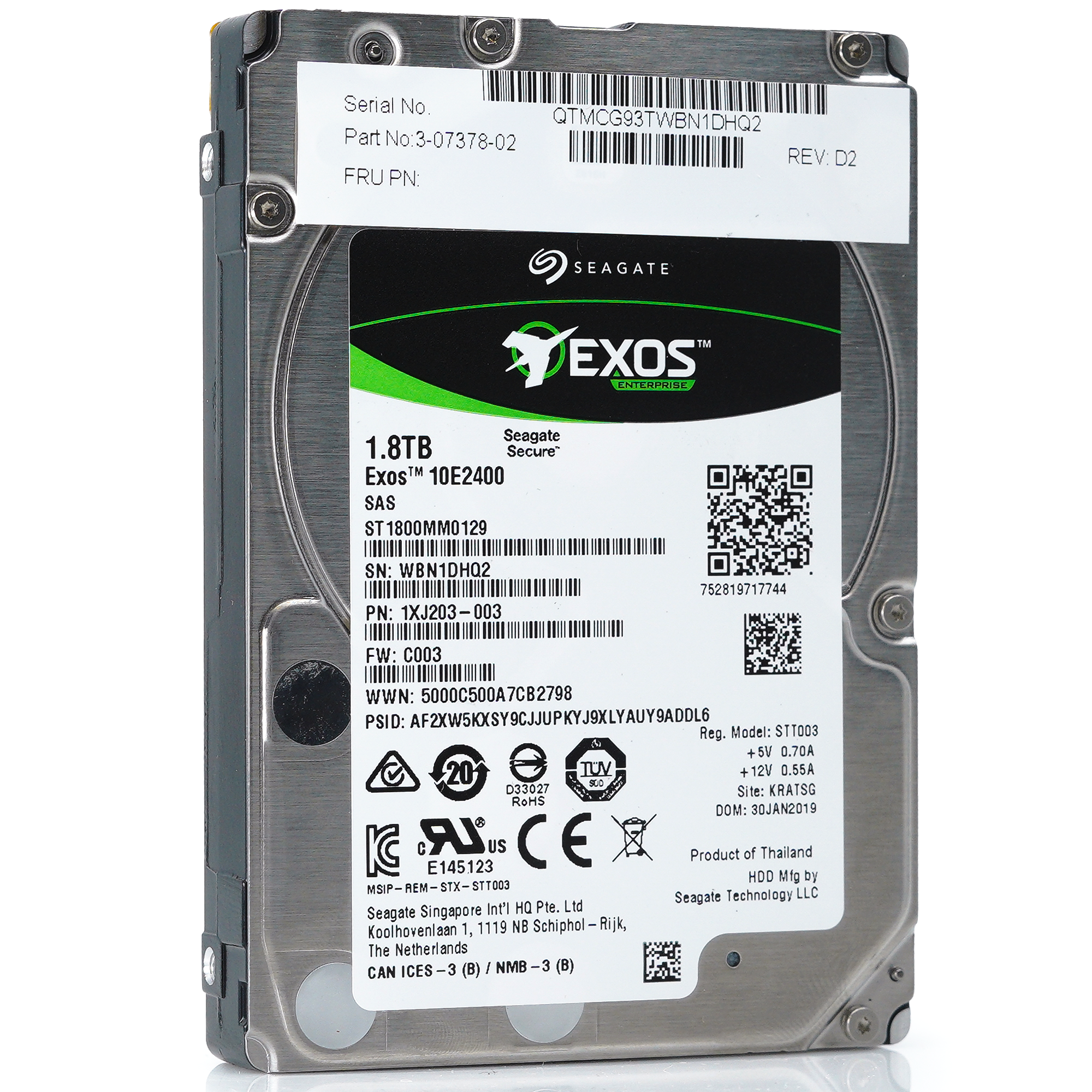 Seagate Exos 10E2400 ST1800MM0129 1.8TB 10K RPM SAS 12Gb/s 512e/4Kn 256MB 2.5" FastFormat Hard Drive