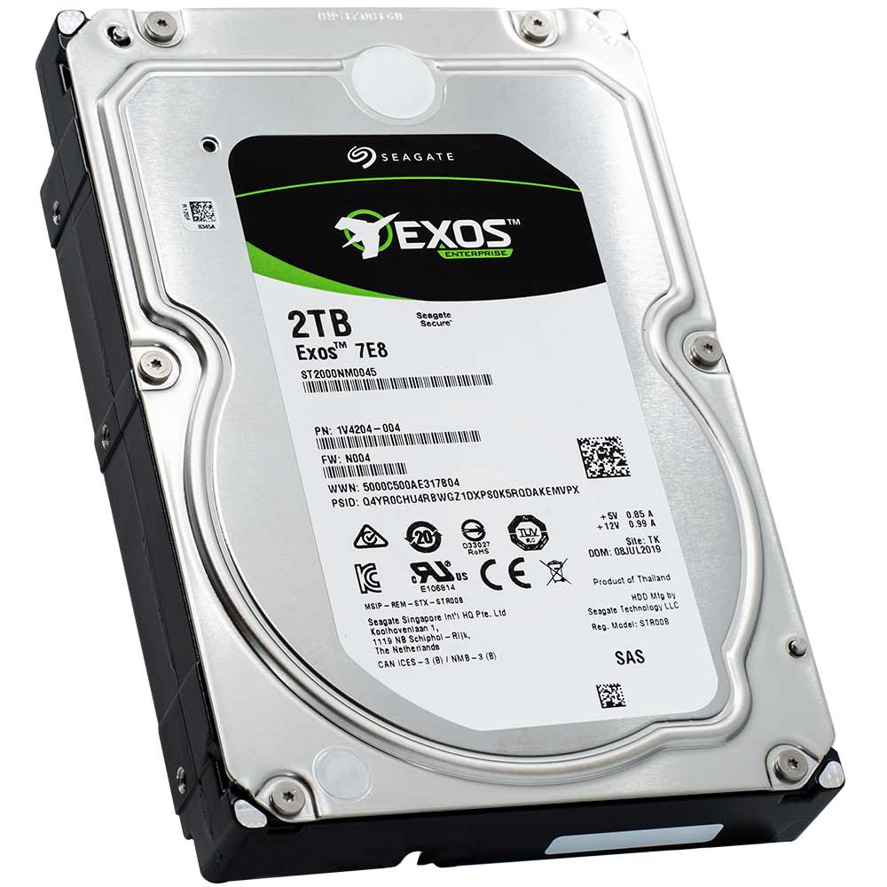 Seagate Exos 7E8 ST2000NM0045 2TB 7.2K RPM SAS 12Gb/s 512n 128MB 3.5" HDD
