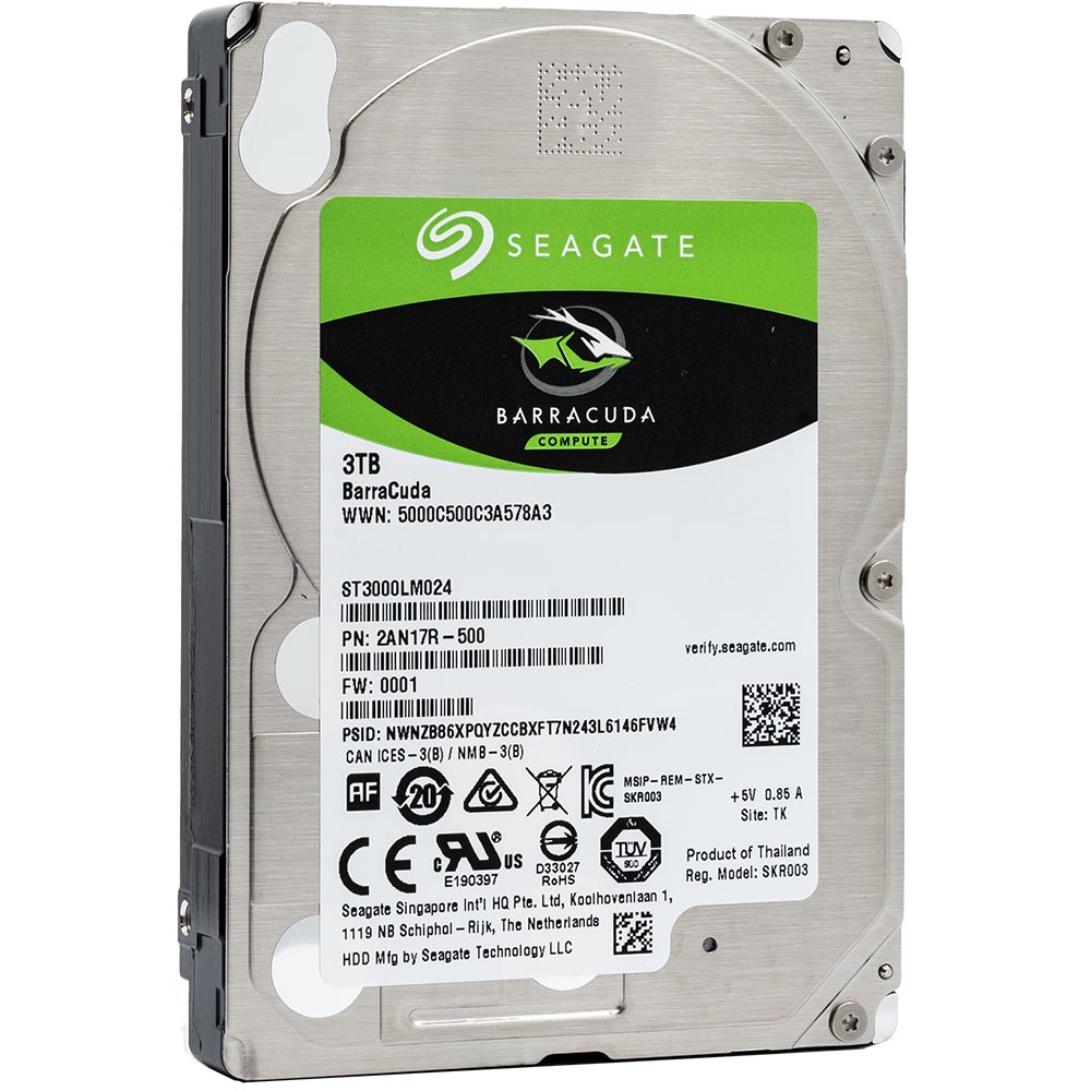 Seagate BarraCuda ST3000LM024 3TB 5.4K RPM SATA 6Gb/s 512e 2.5in Hard Drive