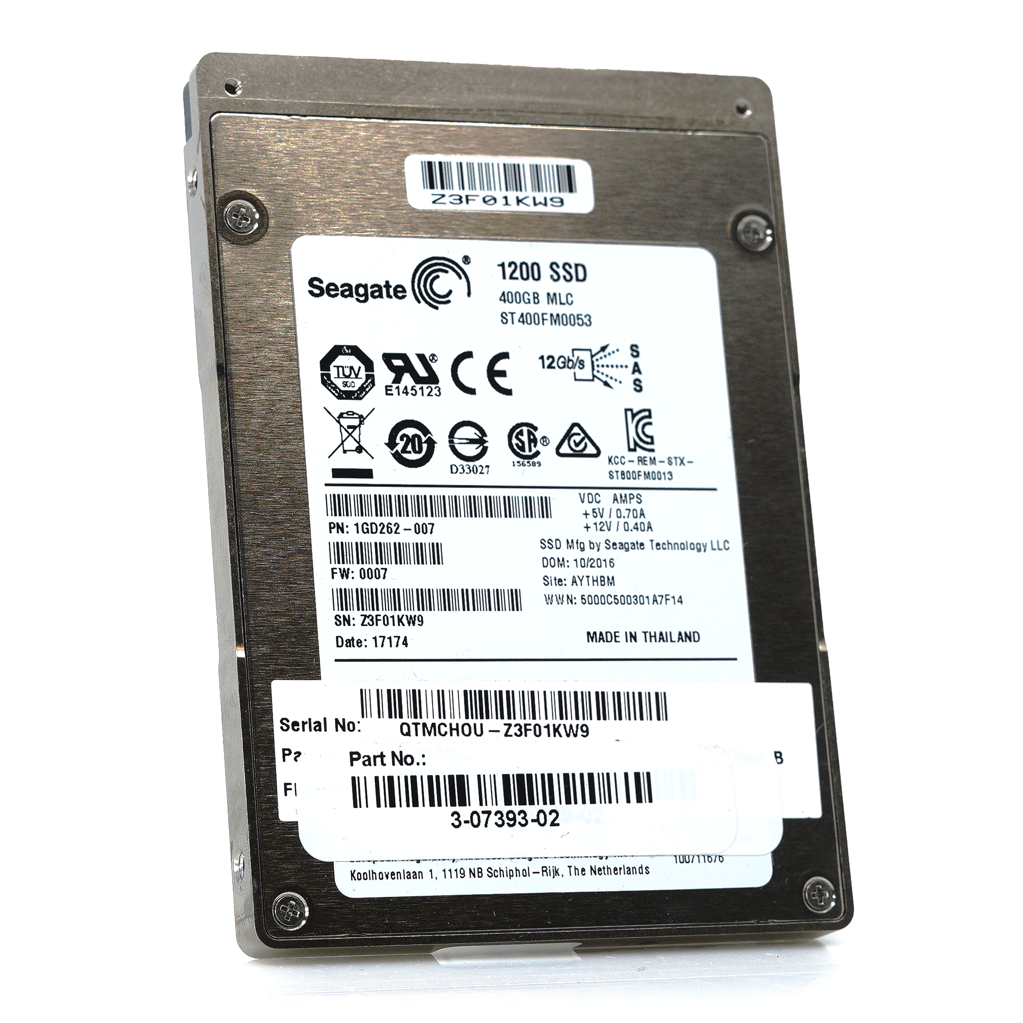 Seagate 1200 SSD ST400FM0053 400GB SAS 12Gb/s MLC High Endurance 10DWPD 2.5in Refurbished SSD