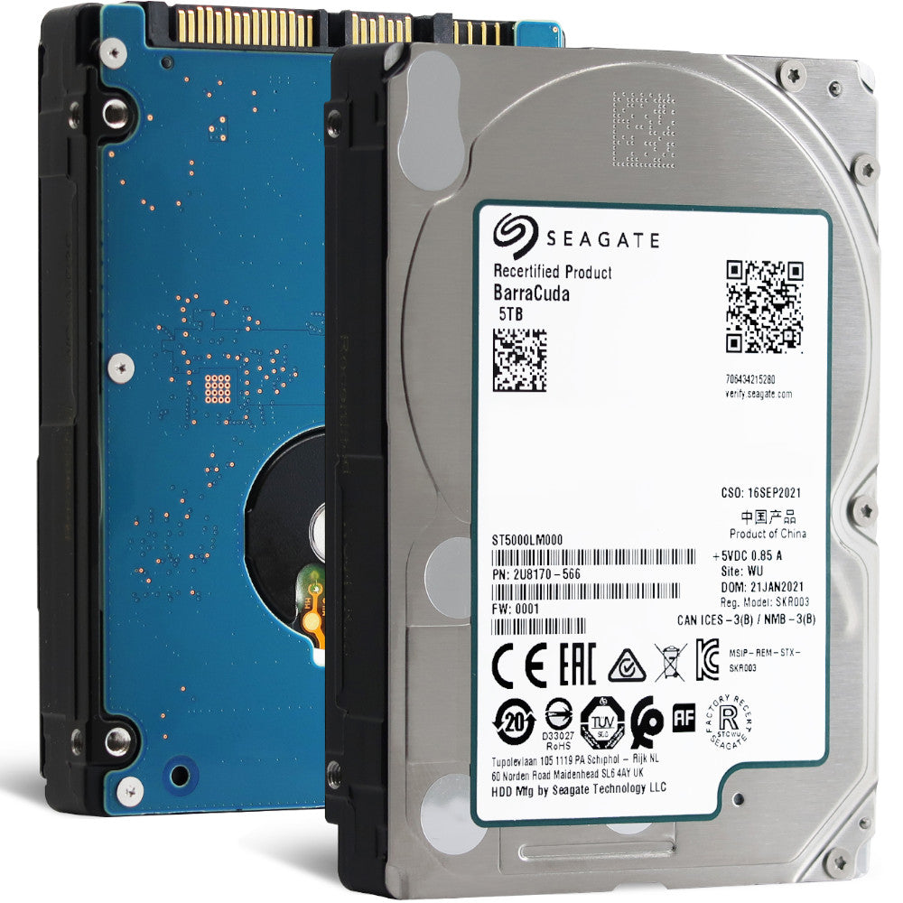 Seagate BarraCuda ST5000LM000 5TB 5.4K RPM SATA 6Gb/s 2.5in 15mm Recertified Hard Drive