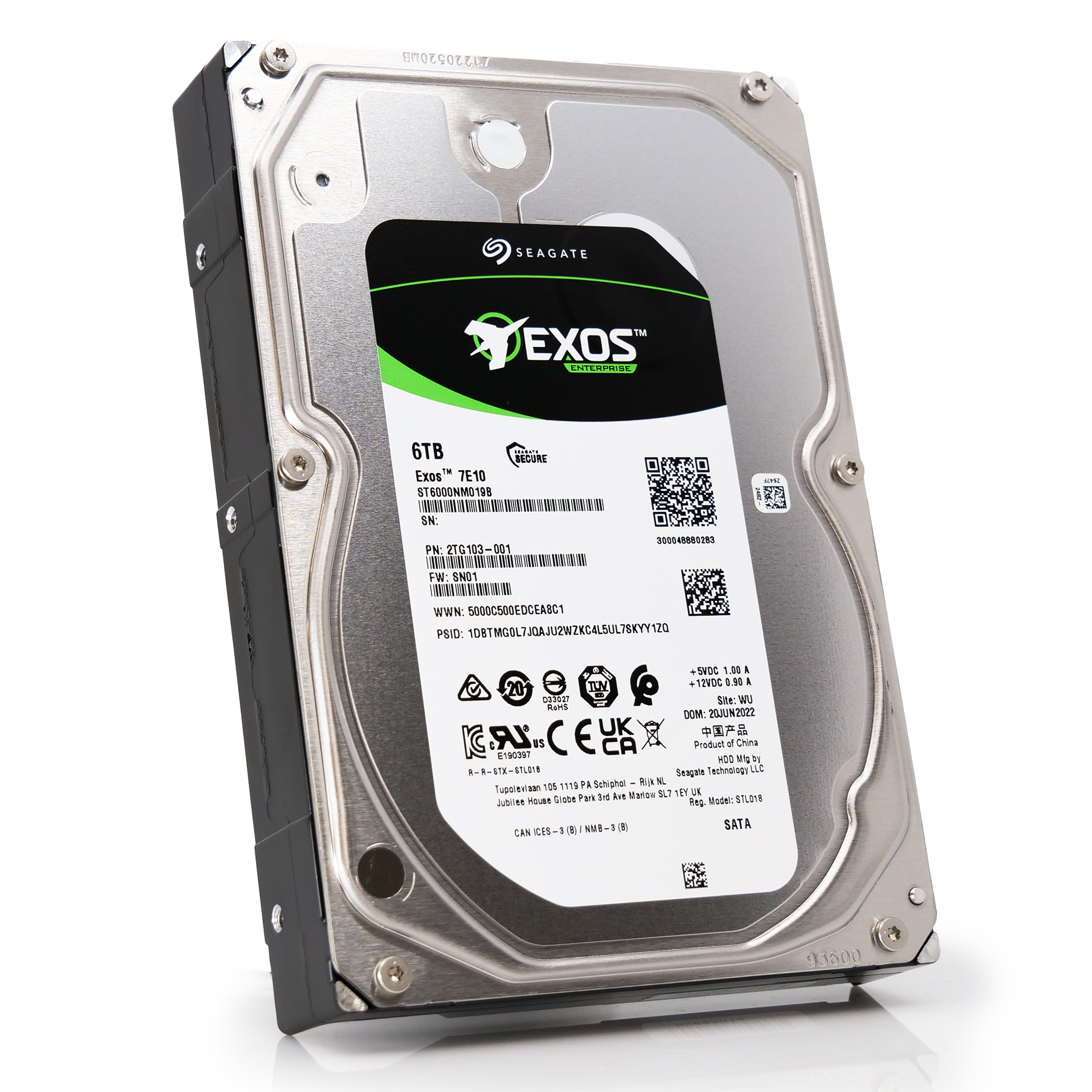 Seagate Exos ST6000NM019B 6TB 7200K RPM SATA 6Gb/s 3.5in Hard Drive