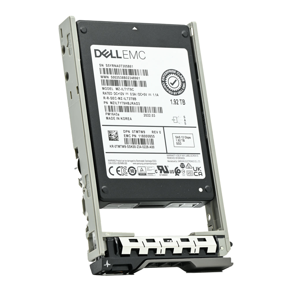 Dell G13 TMTW9 MZILT1T9HBJRAD3 1.92TB SAS 12Gb/s 1DWPD Read Intensive 2.5in Solid State Drive