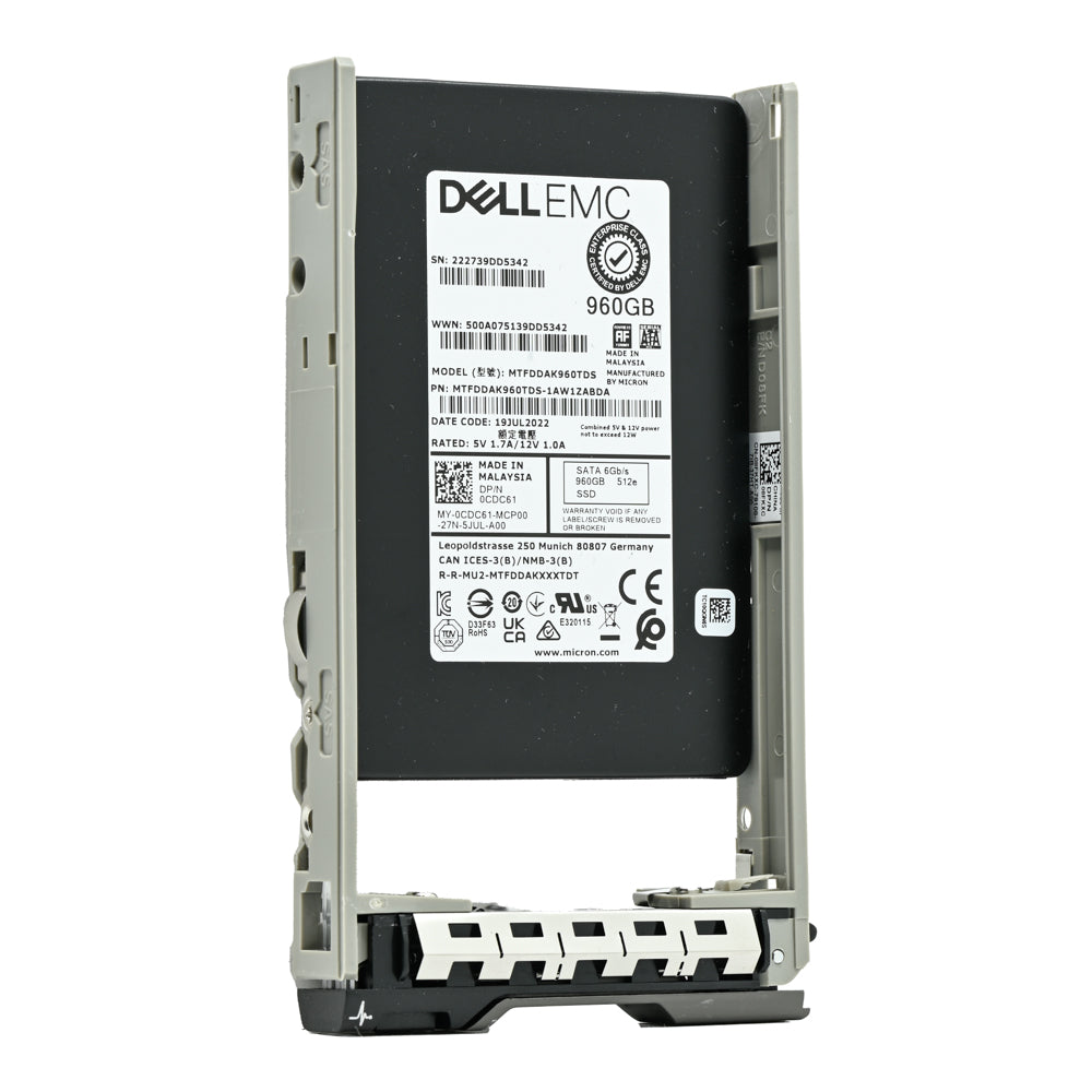 Dell G13 CDC61 MTFDDAK960TDS 960GB SATA 6Gb/s 1.2DWPD Read Intensive 2.5in Refurbished SSD