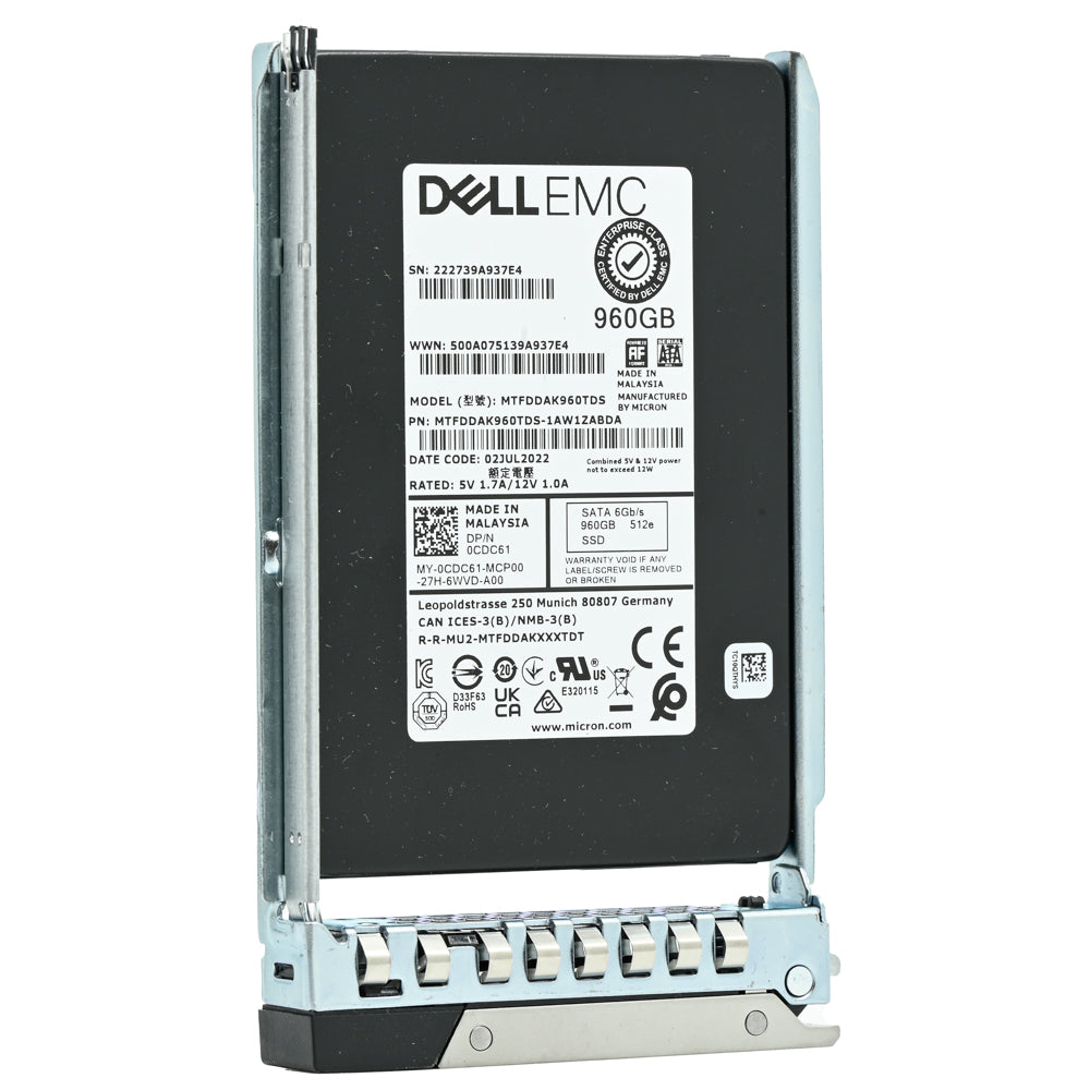 Dell G14 CDC61 MTFDDAK960TDS 960GB SATA 6Gb/s 1.2DWPD Read Intensive 2.5in Refurbished SSD