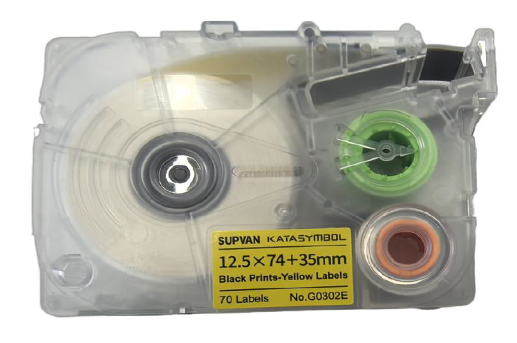 Flag label for for G15M-Pro label maker, white, 12.5mm x (74+35)mm, 70 pcs/roll, 20 rolls/pack