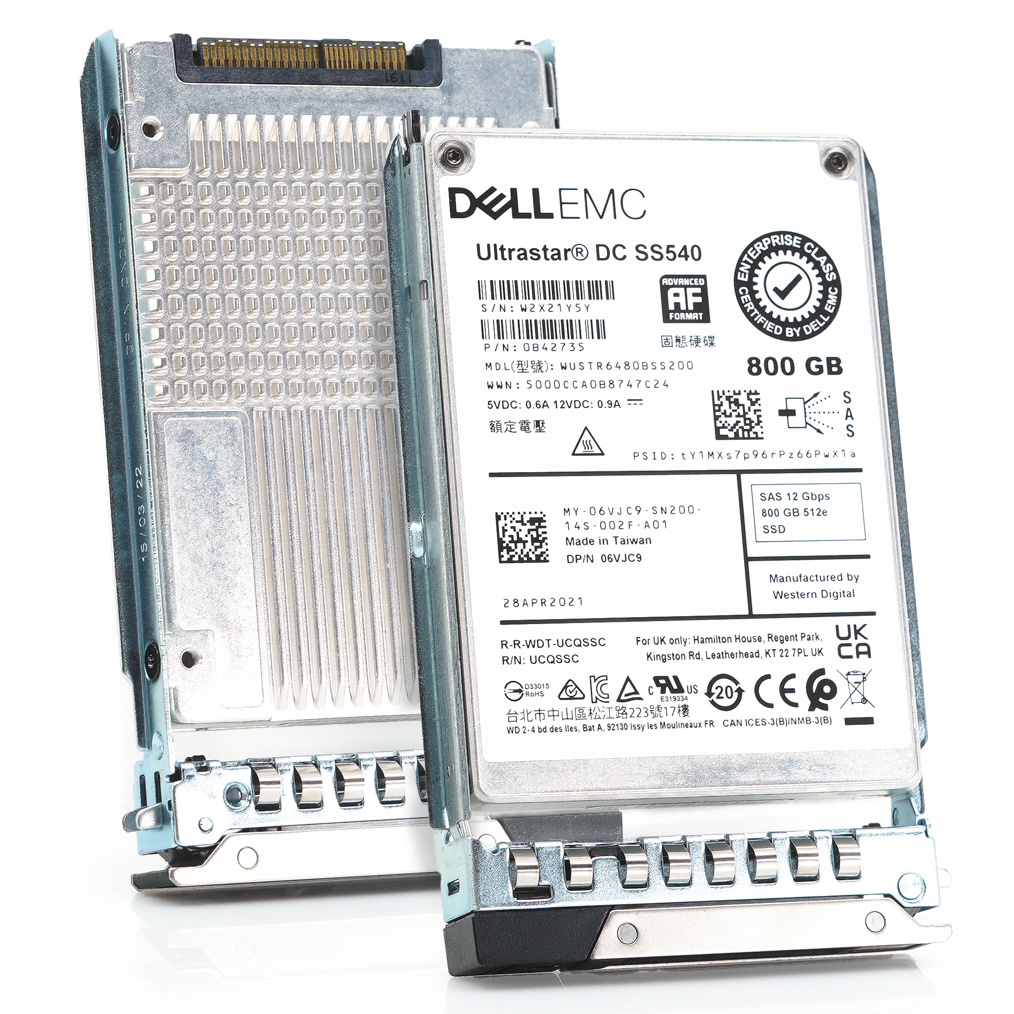 Dell G14 6VJC9 WUSTR6480BSS200 800GB SAS 12Gb/s 3DWPD Mixed Use 2.5in Solid State Drive