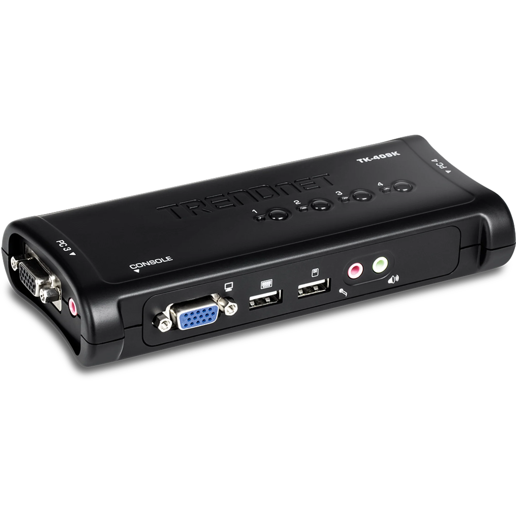 TRENDnet TK-409K 4-Port USB KVM Switch Kit w/Audio (Include 4 x KVM Cables)
