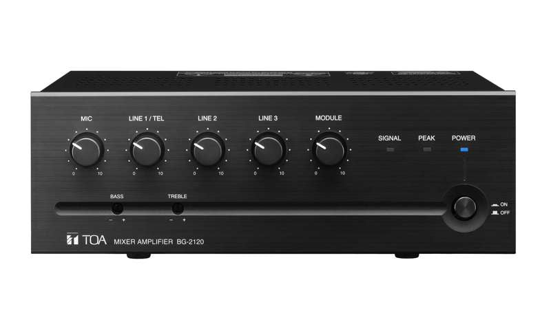 TOA Electronics BG‑2120 Mixer Amplifier – 120W, 5‑Input Commercial BGM/Paging Amplifier