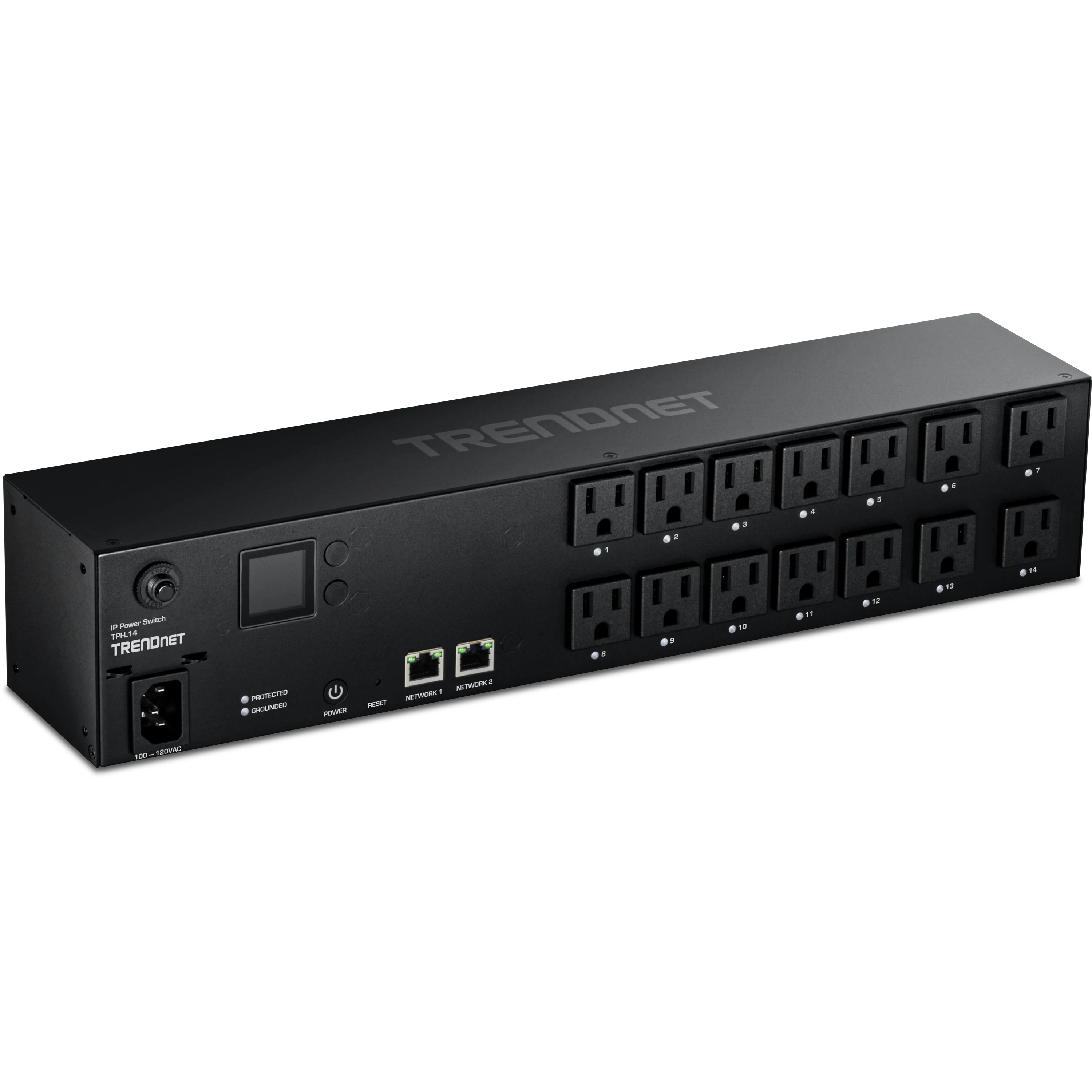 TRENDnet TPI-L14 14-Outlet Managed 2U Rackmount Switched Power Distribution Unit