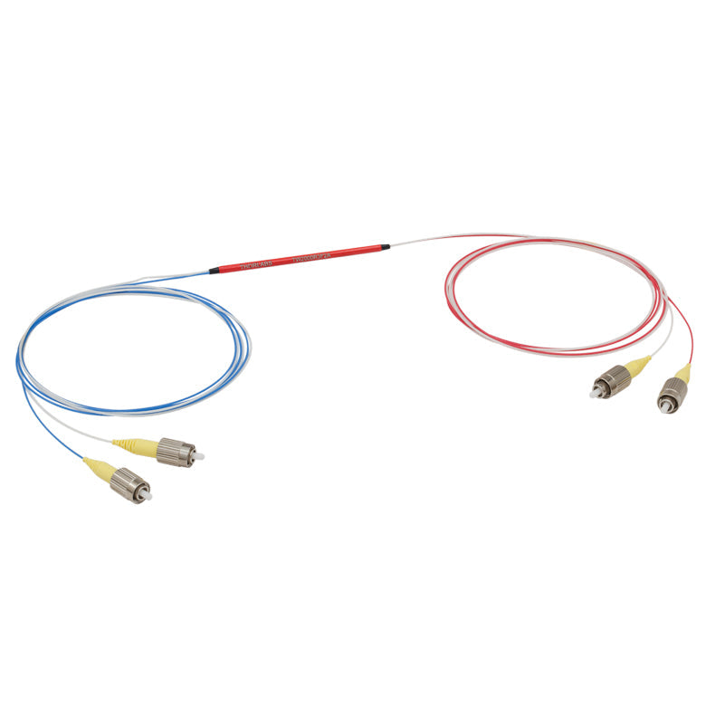 T-TW2000R3F2A - 2x2 Wideband Fiber Optic Coupler, 2000 ± 200 nm, 75:25 Split, SM2000 Fiber, FC/PC