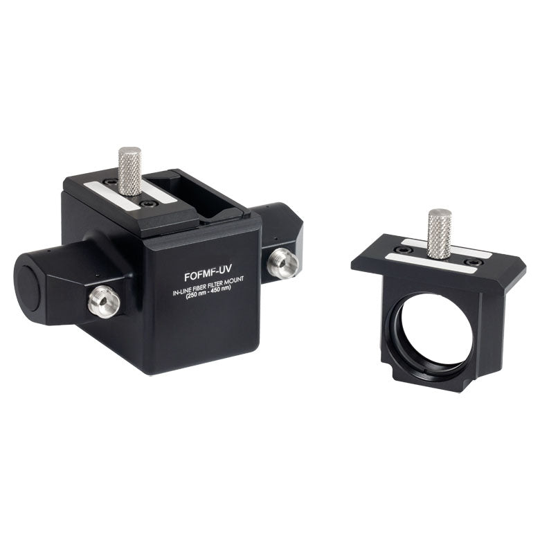 TH-FOFMF-UV - In-Line Multimode Fiber Optic Filter Mount, 250 nm - 450 nm, 1/4"-20 Tap, FC/PC