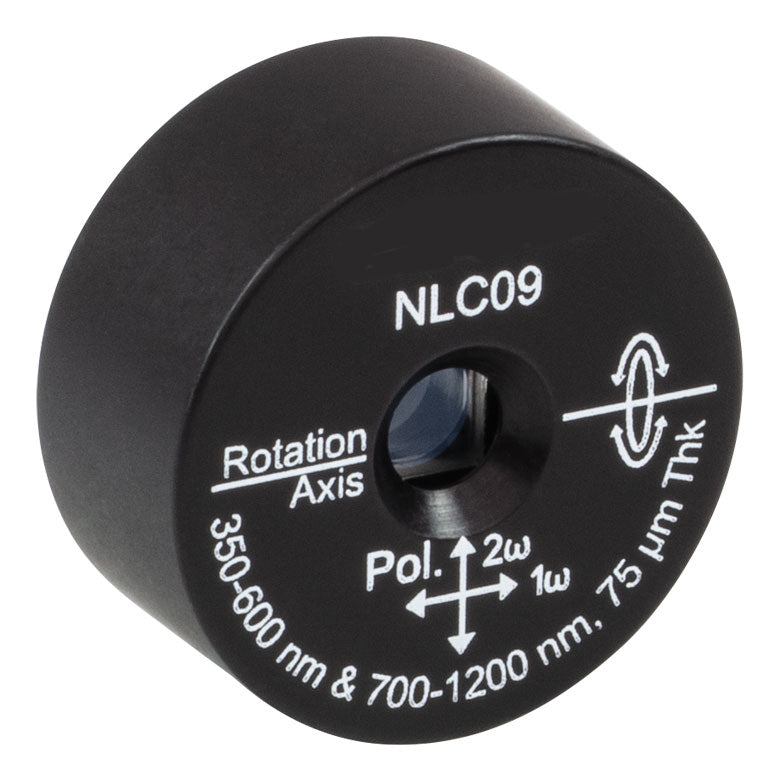 T-NLC09 - Ø1" Mounted β-BBO Crystal, 75 μm Thick, θ = 29.2°, 700 - 1200 nm Fund., 350 - 600 nm SHG