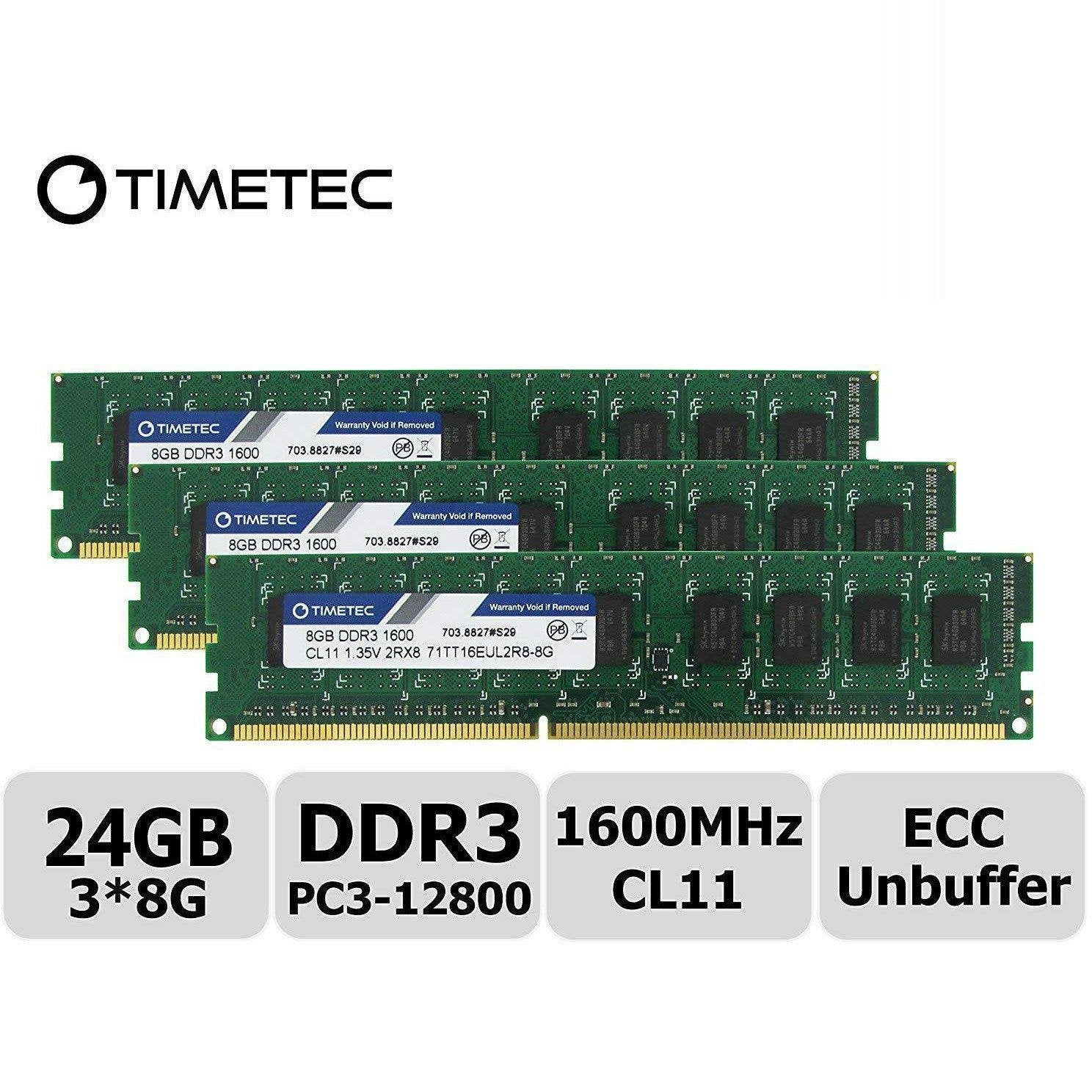 Timetec Hynix IC 8GB DDR3L 1600MHz PC3-12800 Unbuffered ECC 1.35V CL11 2Rx8 Dual Rank 240 Pin UDIMM Server Memory Ram Module Upgrade (8GB)-FoxTI