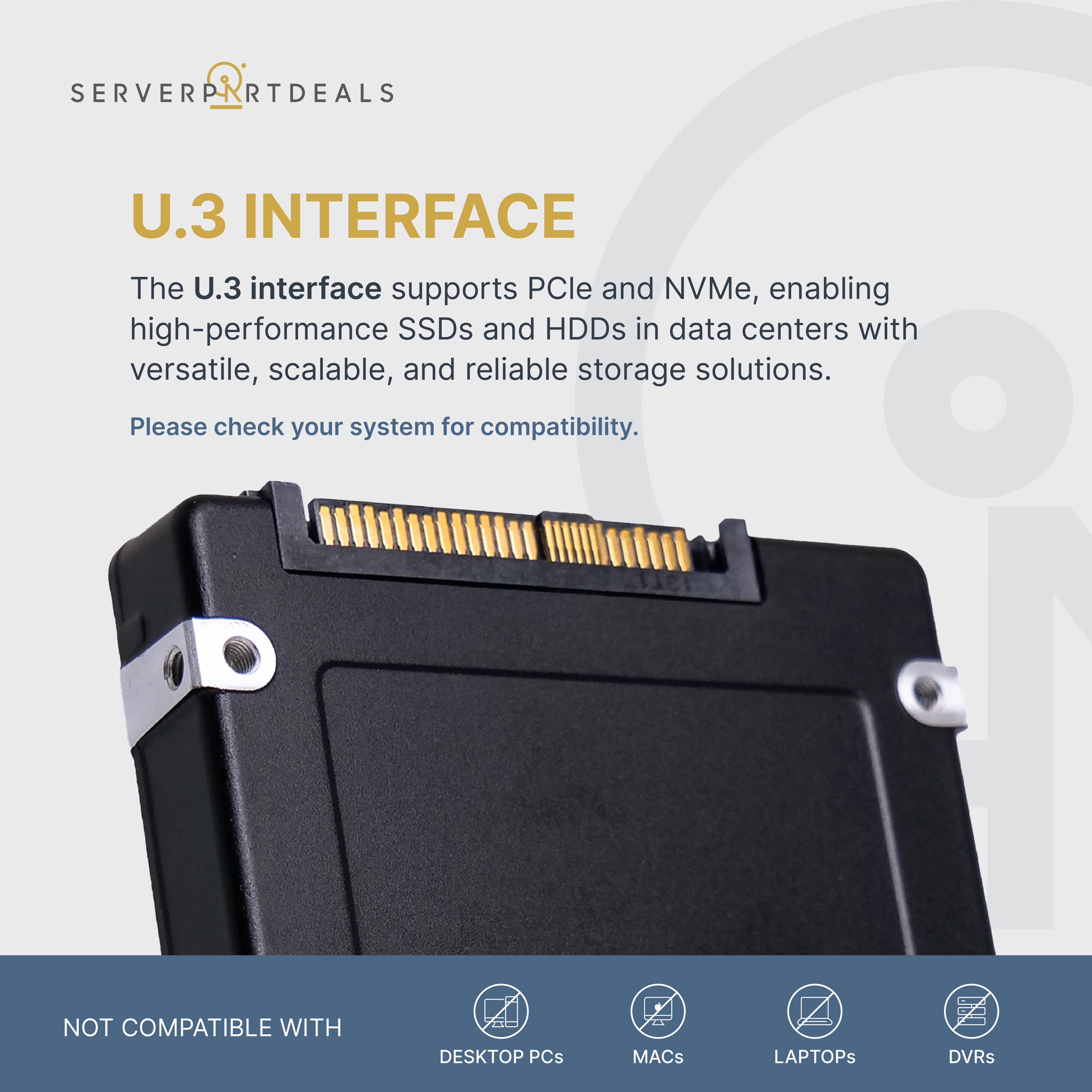 Dell/Kioxia CM6-R KCM6XRUL15T3 15.36TB 1 DWPD PCIe Gen 4.0 x4 8GB/s 3D TLC U.3 NVMe 2.5in Refurbished SSD