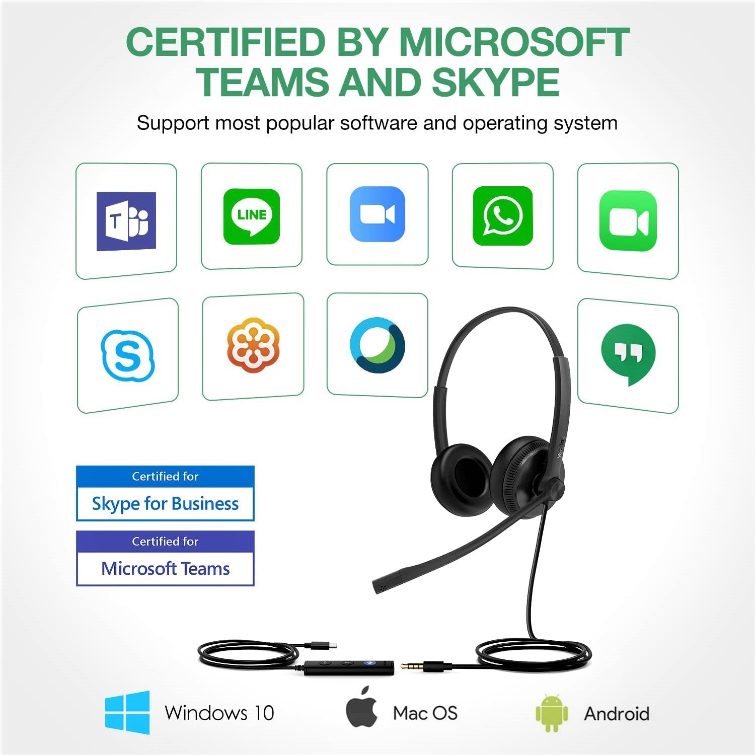 Yealink UH34 SE Dual/Mono USB Wired Headset