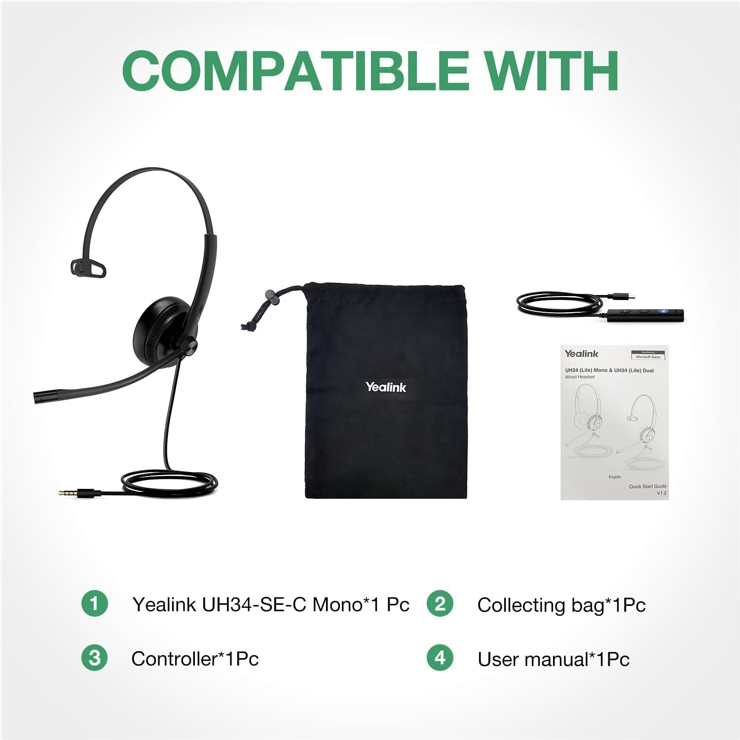 Yealink UH34 SE Dual/Mono USB Wired Headset