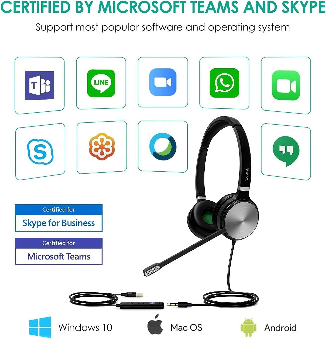 Yealink UH36 Dual/Mono USB Wired Headset