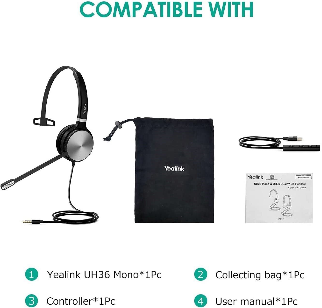 Yealink UH36 Dual/Mono USB Wired Headset
