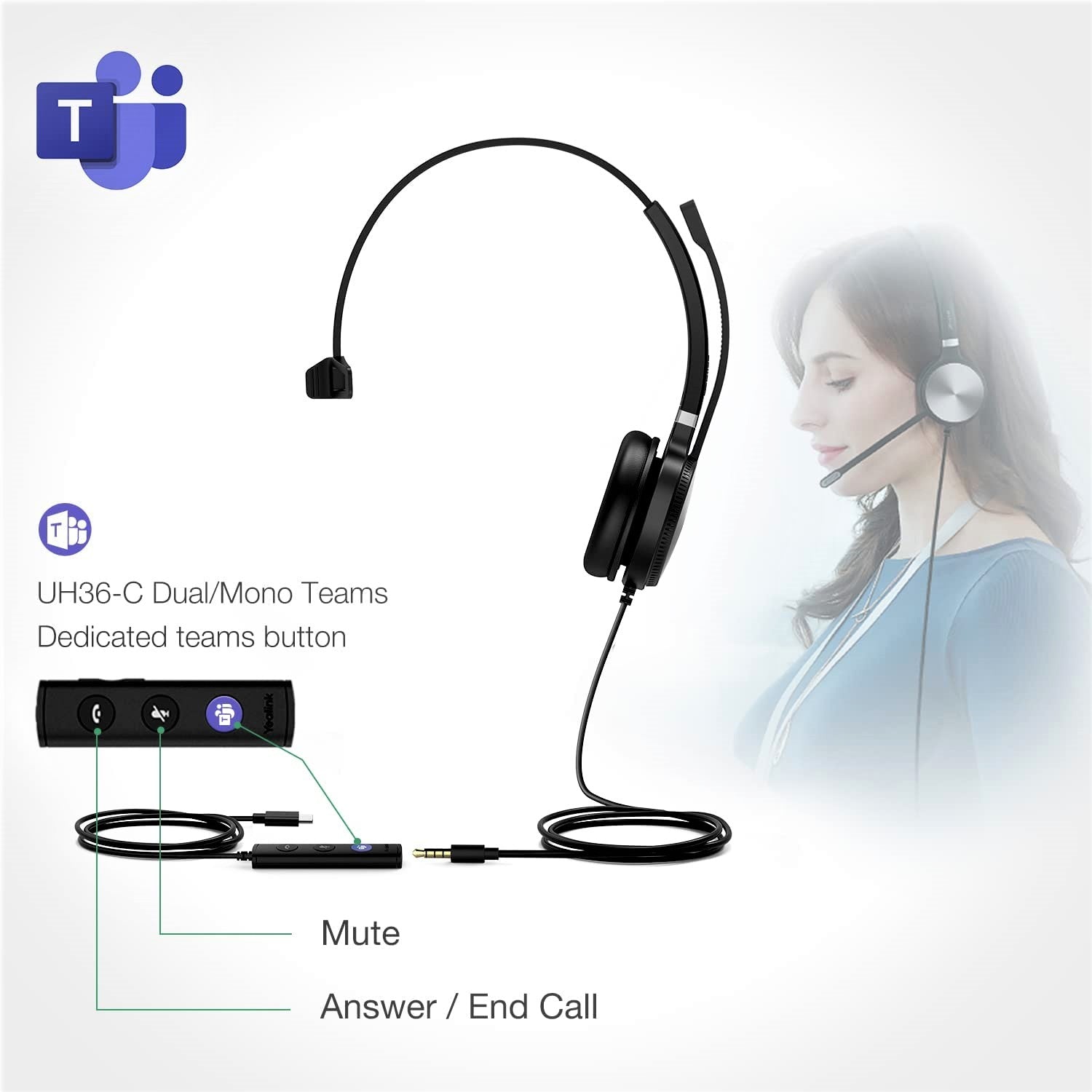 Yealink UH36 Dual/Mono USB Wired Headset