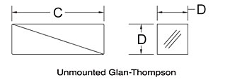T-GTH10-B - Glan-Thompson Calcite Polarizer, 10 mm x 10 mm Clear Aperture, ARC: 650 -1050 nm