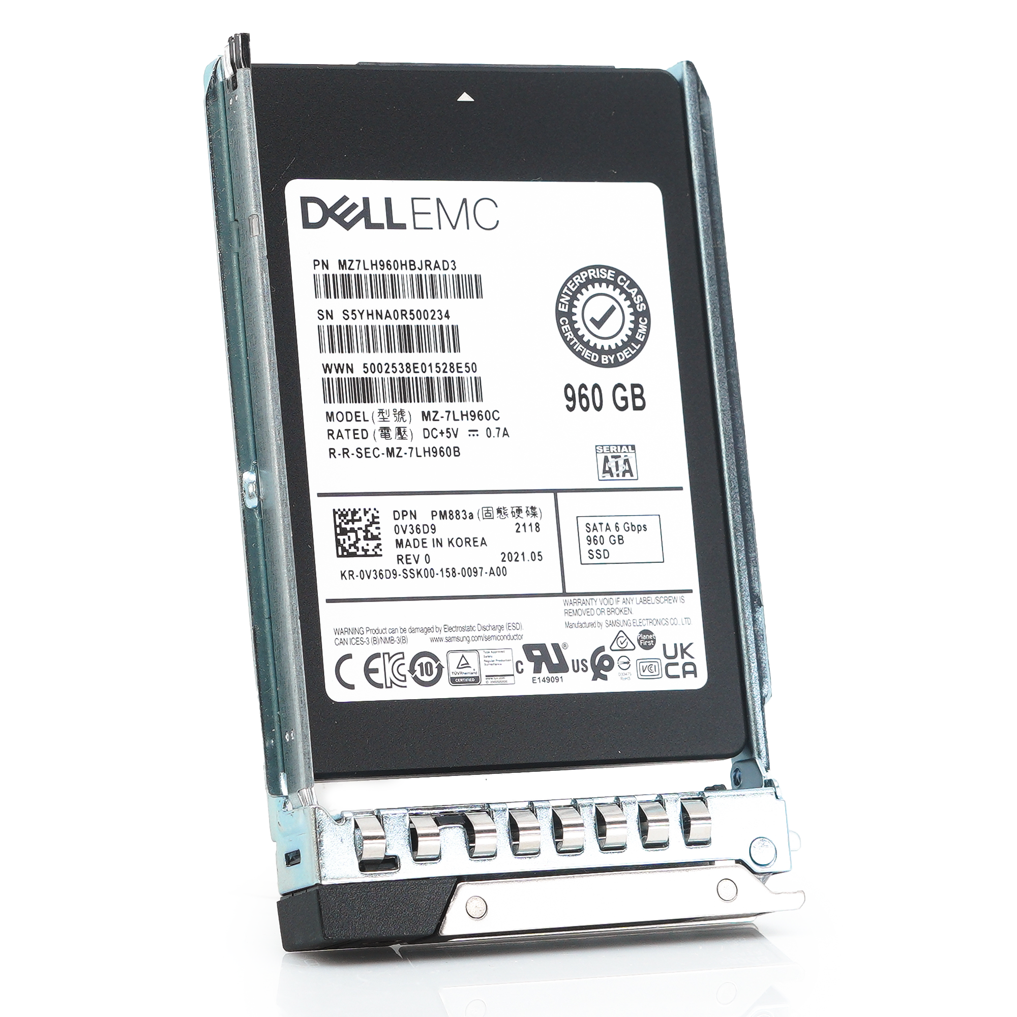 Dell G14 V36D9 MZ7LH960HBJR 960GB SATA 6Gb/s 1DWPD Read Intensive 2.5in Refurbished SSD