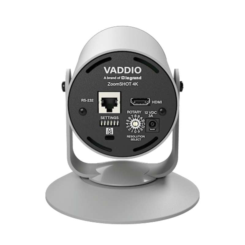Vaddio ZoomSHOT 4K Fixed Camera with 30x Optical Zoom and HDMI Out, White