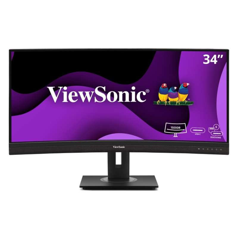 Viewsonic 34" UWQHD Curved USB-C Docking Monitor with 100W Power Delivery & RJ45 Ethernet