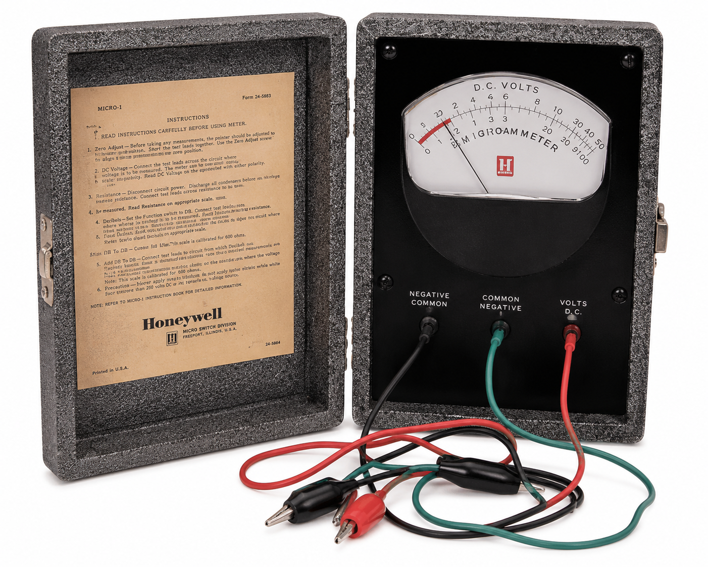 Honeywell W136A-1045 Combination AC/DC Voltmeter and DC Microammeter for Flame Safeguard Testing