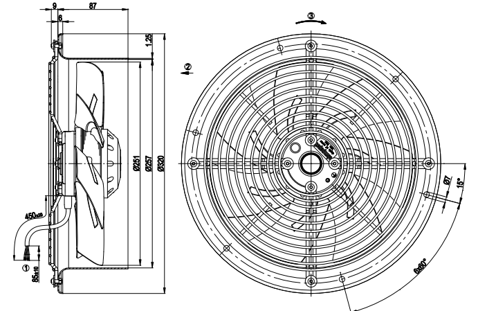 W2E250-CL06-01 Ebm-Papst AC Axial Fan