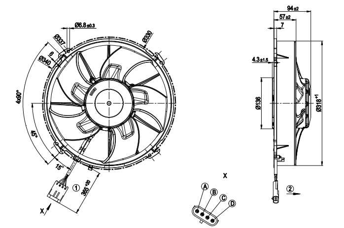 EBMpapst W3G300-RQ28-56  EC AXIAL FAN