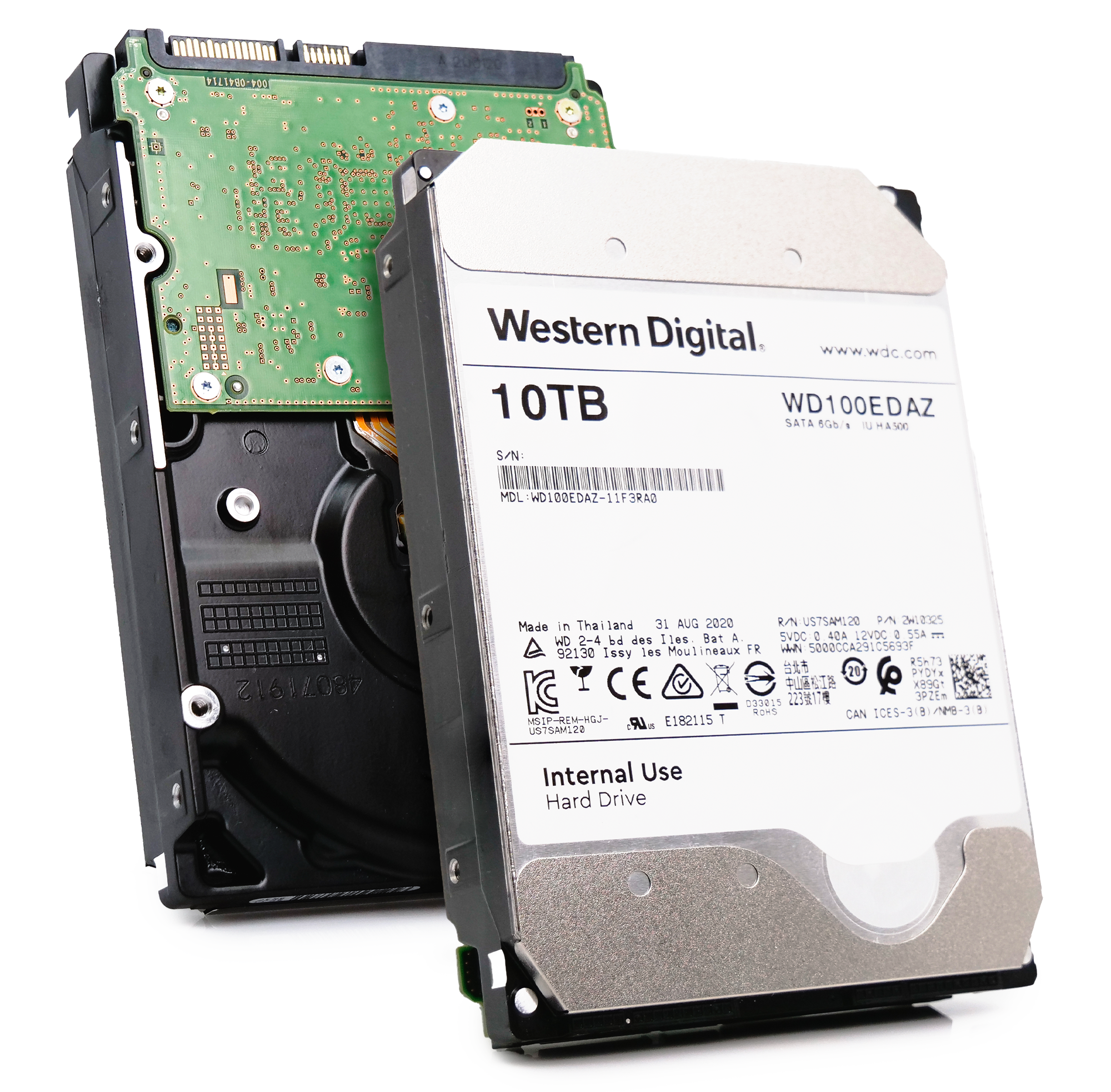 Western Digital WD100EDAZ-11F3RA0 10TB 5.4K RPM SATA 6Gb/s 512e 3.5in Recertified Hard Drive