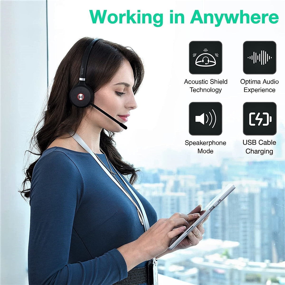 Yealink WH62 Portable Dual/Mono DECT Wireless Headset