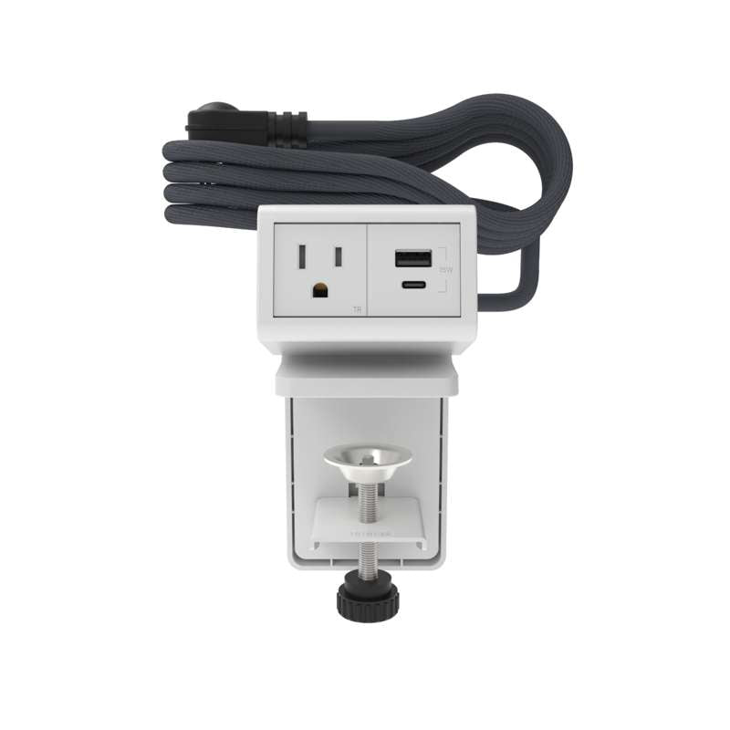 Wiremold dash Desktop Power Center, 1 Outlet and 1 USB A/C, White