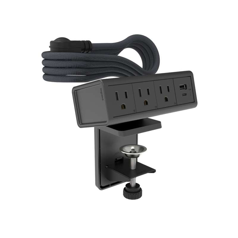 Wiremold dash Desktop Power Center, 3 Outlets and 1 USB A/C, Graphite
