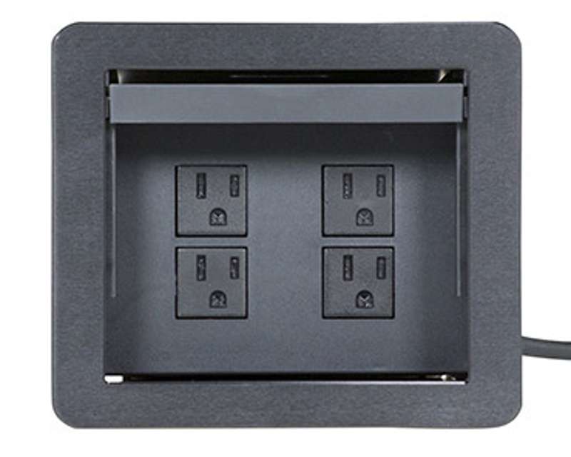 Wiremold InteGreat All Power Table Box, Cord Ended, Black
