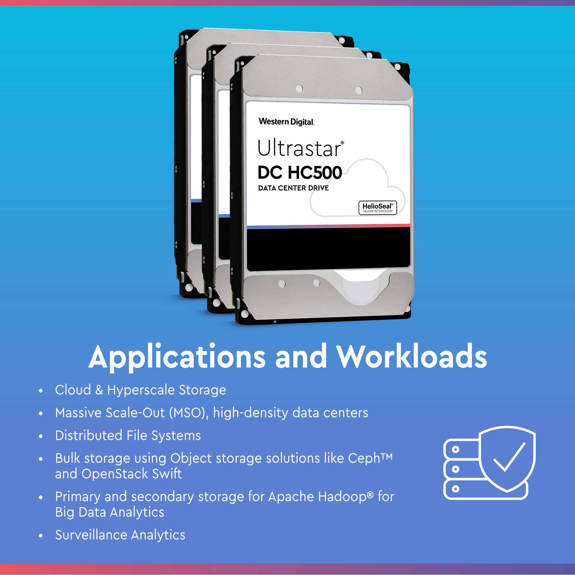Western Digital Ultrastar DC HC530 WUH721414AL5201 14TB 7.2K RPM SAS 12Gb/s 512e 3.5in Refurbished HDD